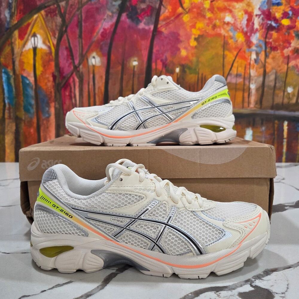 Asics GT 2160 Paris Size 8 Women's Cream Safety Yellow Running 1203A570-750